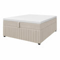 Polsterbett mit Schaumstoffmatratze 160 x 200 cm, Beige/Weiss